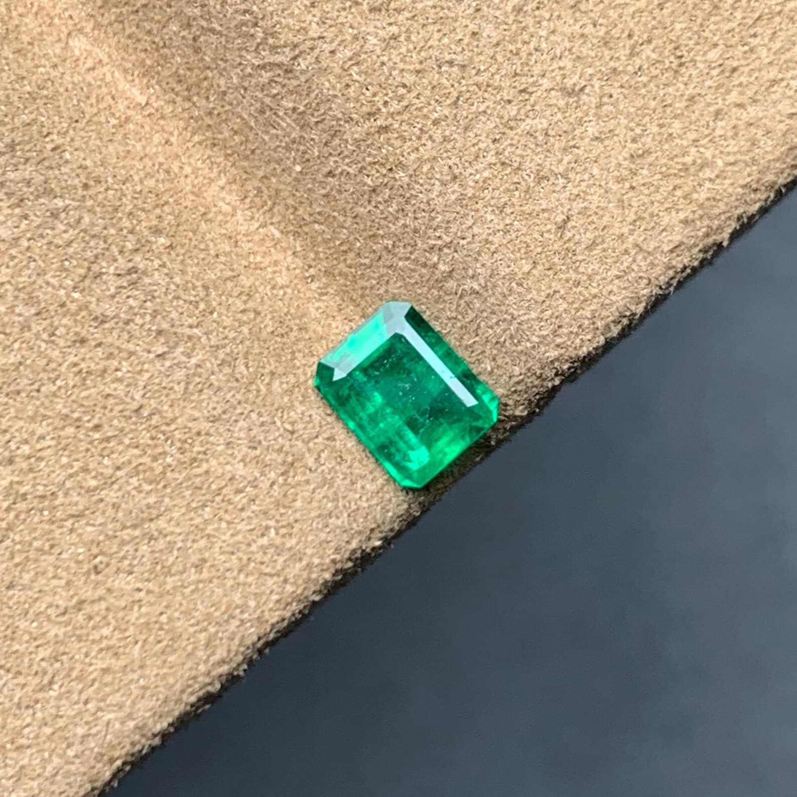 Swat Emerald 0.73ct Emerald Cut, natural green emerald from Swat Valley, Pakistan