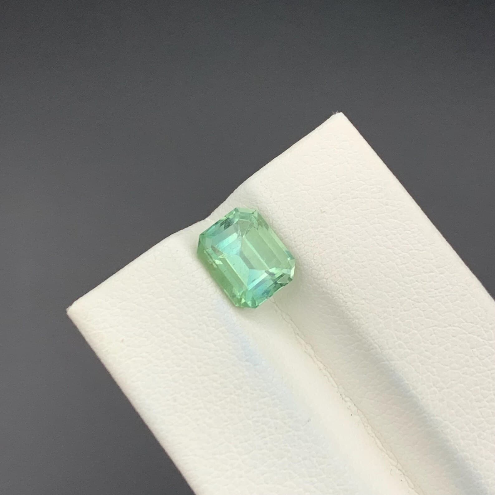 Teal Tourmaline Emerald Cut, natural green tourmaline from Pakistan