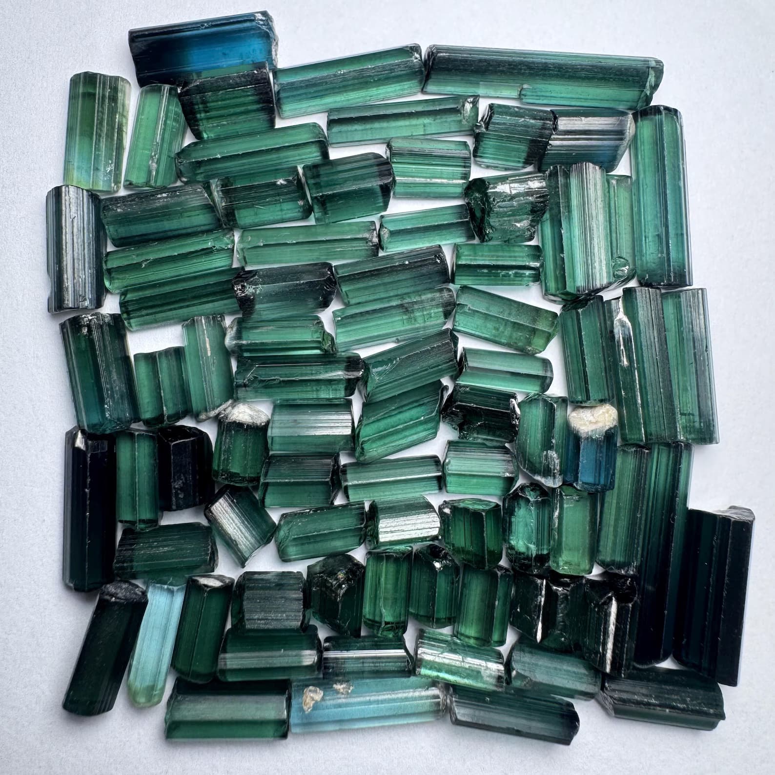 Indicolite Tourmaline 45.55g Parcel, natural green tourmaline from Pakistan