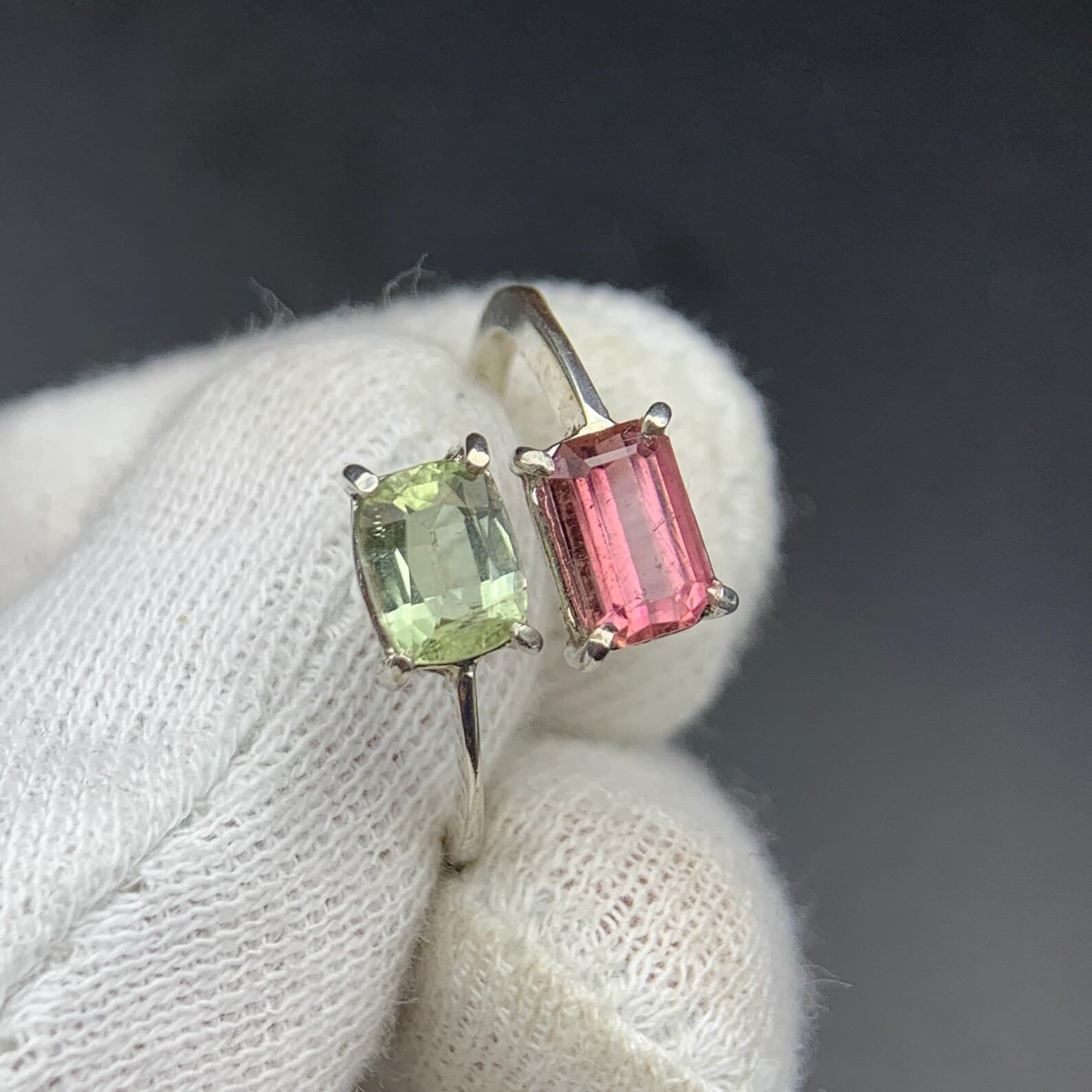 Pink Tourmaline Sterling Silver Ring, natural pink tourmaline from Pakistan