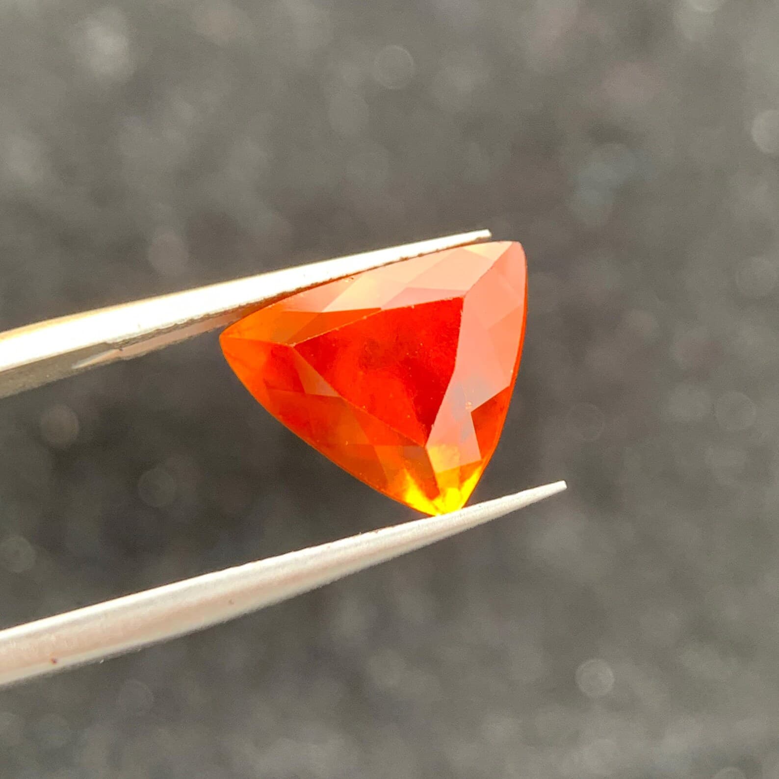 Hessonite Garnet 6.65ct Trillion Cut, natural orange garnet from Pakistan