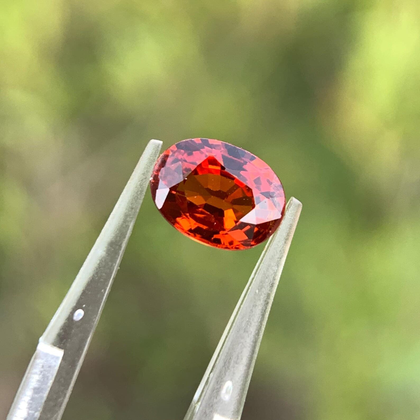 Spessartine Garnet 1.3ct Oval Cut, natural orange garnet from Pakistan