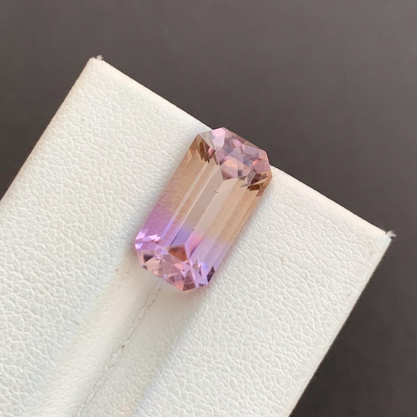 Ametrine 5.38ct Emerald Cut, natural yellow / gold ametrine from Pakistan