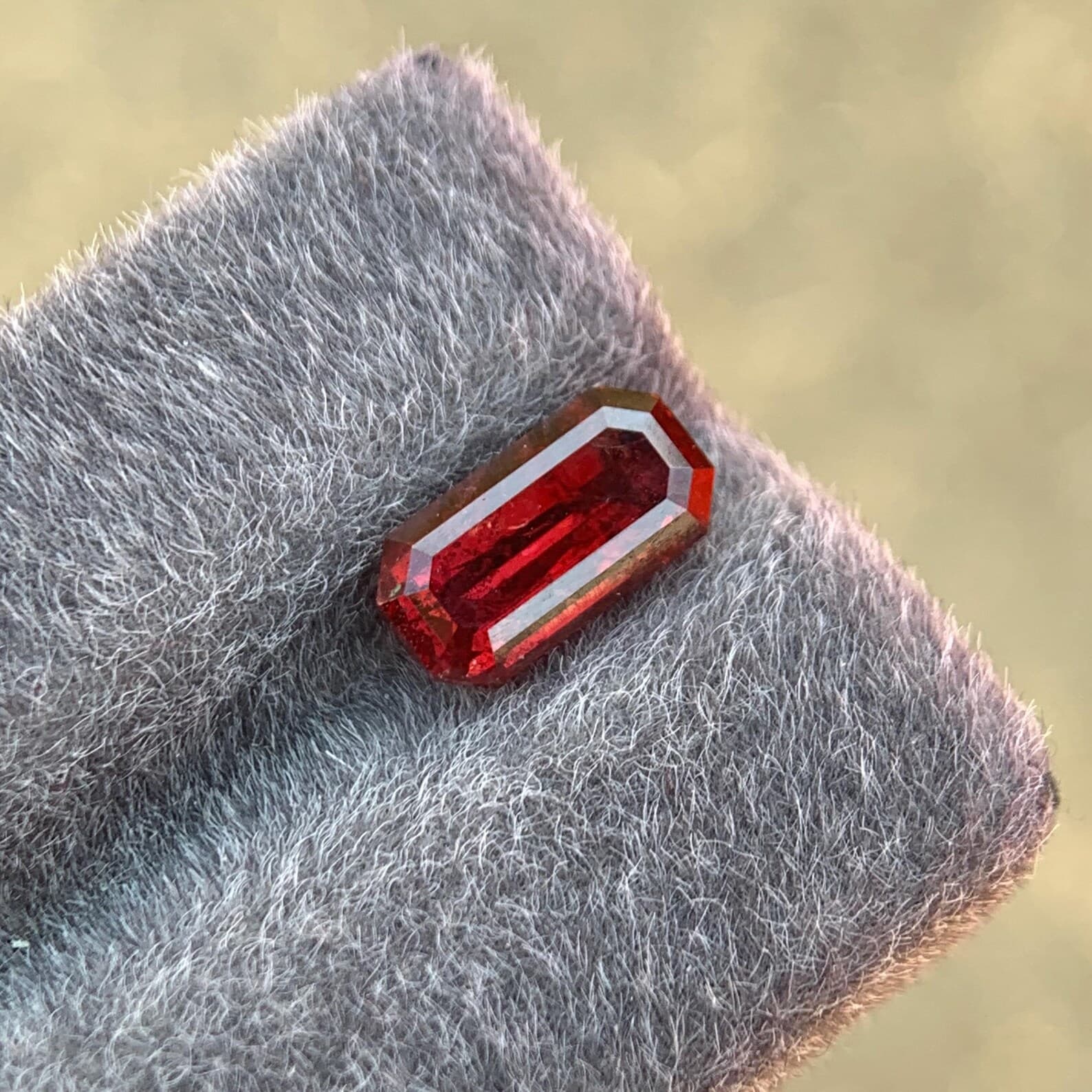 Rhodolite Garnet 3.75ct Emerald Cut, natural red garnet from Pakistan