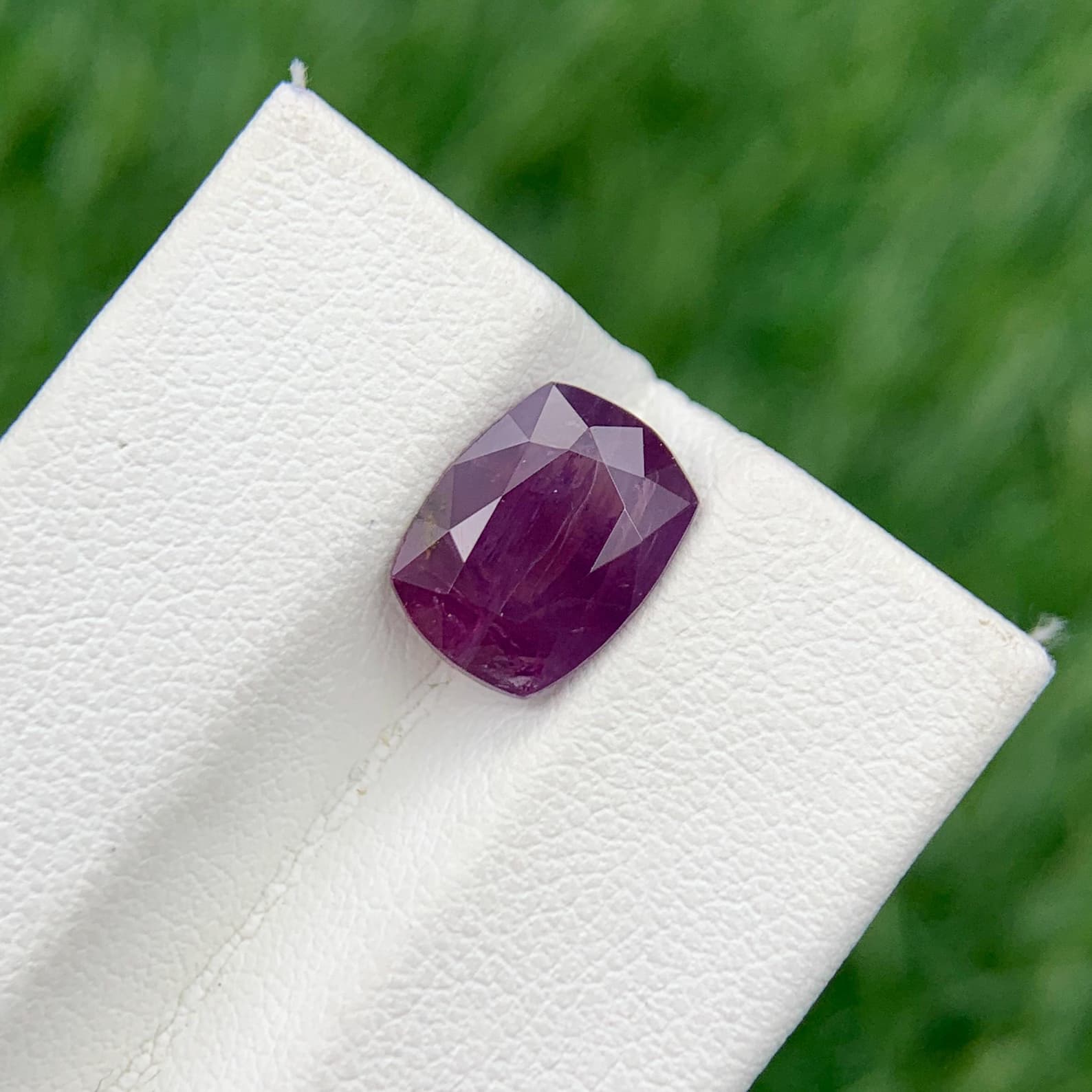 Purple Corundum 3.35ct Cushion Cut, natural purple corundum from Pakistan