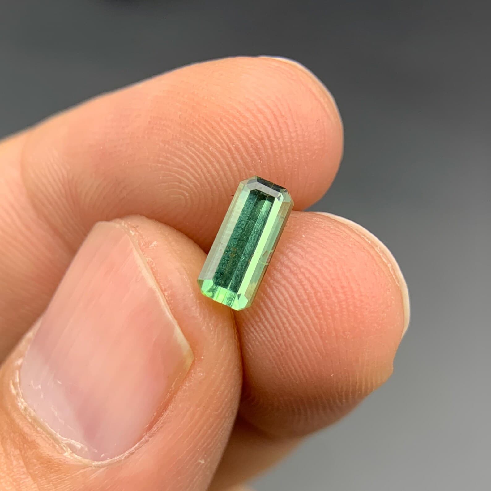 Teal Tourmaline 1.26ct Emerald Cut, natural green tourmaline from Pakistan