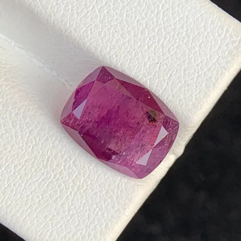 Purple Corundum 5.5ct Cushion Cut, natural purple corundum from Pakistan, 5.5 ct