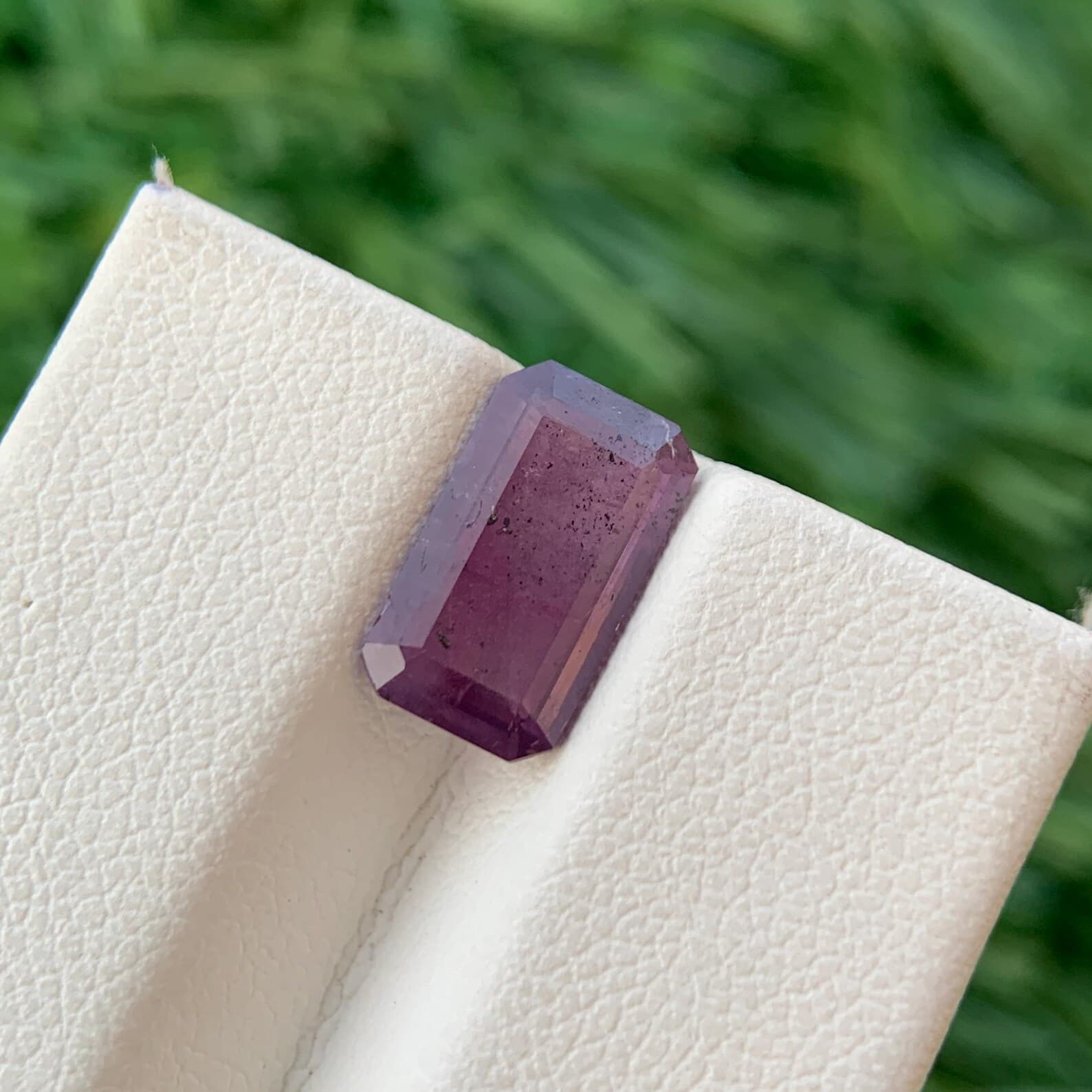 Purple Corundum 2.75ct Emerald Cut, natural green corundum from Pakistan